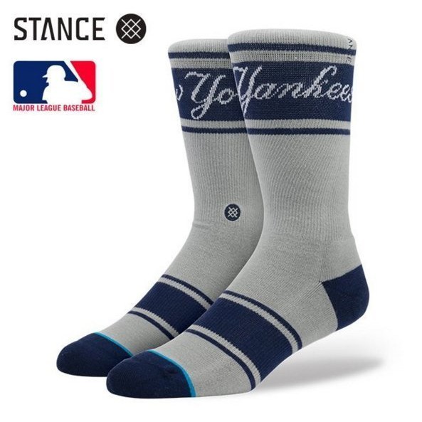 Stance MLB New York Yankees 2 基本款 灰藍 襪子 中筒襪 美國大聯盟 紐約洋基 SSK