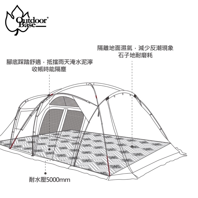 【Outdoorbase】Skypainter 彩繪天空帳2E帳篷專用地布-22512