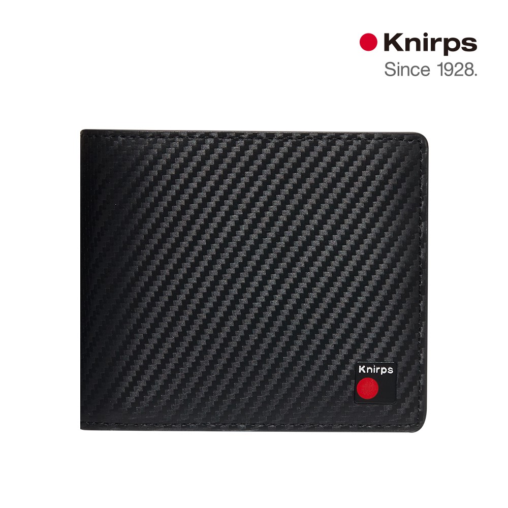 Knirps 德國紅點 RFID 9卡經典短夾 – 碳纖維紋