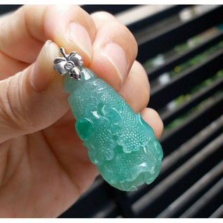 嗨，寶貝銀飾珠寶* 緬甸玉A貨 翡翠飾品☆保證A貨 冰種蘋果綠 陽綠 招財富貴 發財 巧雕翠玉白菜翡翠 14K金真鑽吊墜