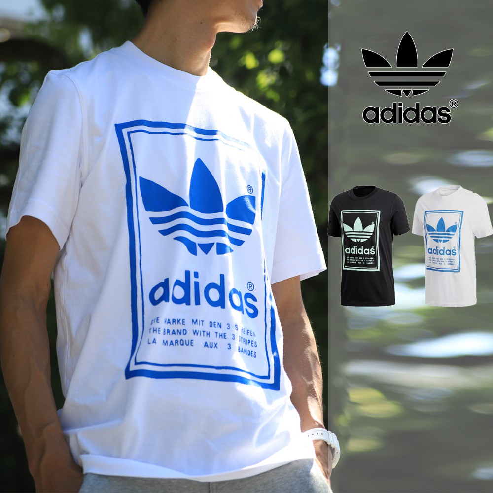 Adidas 黑 白 短袖T恤 運動 休閒 純棉 印花 上衣 短T 三葉草 基本款 Logo