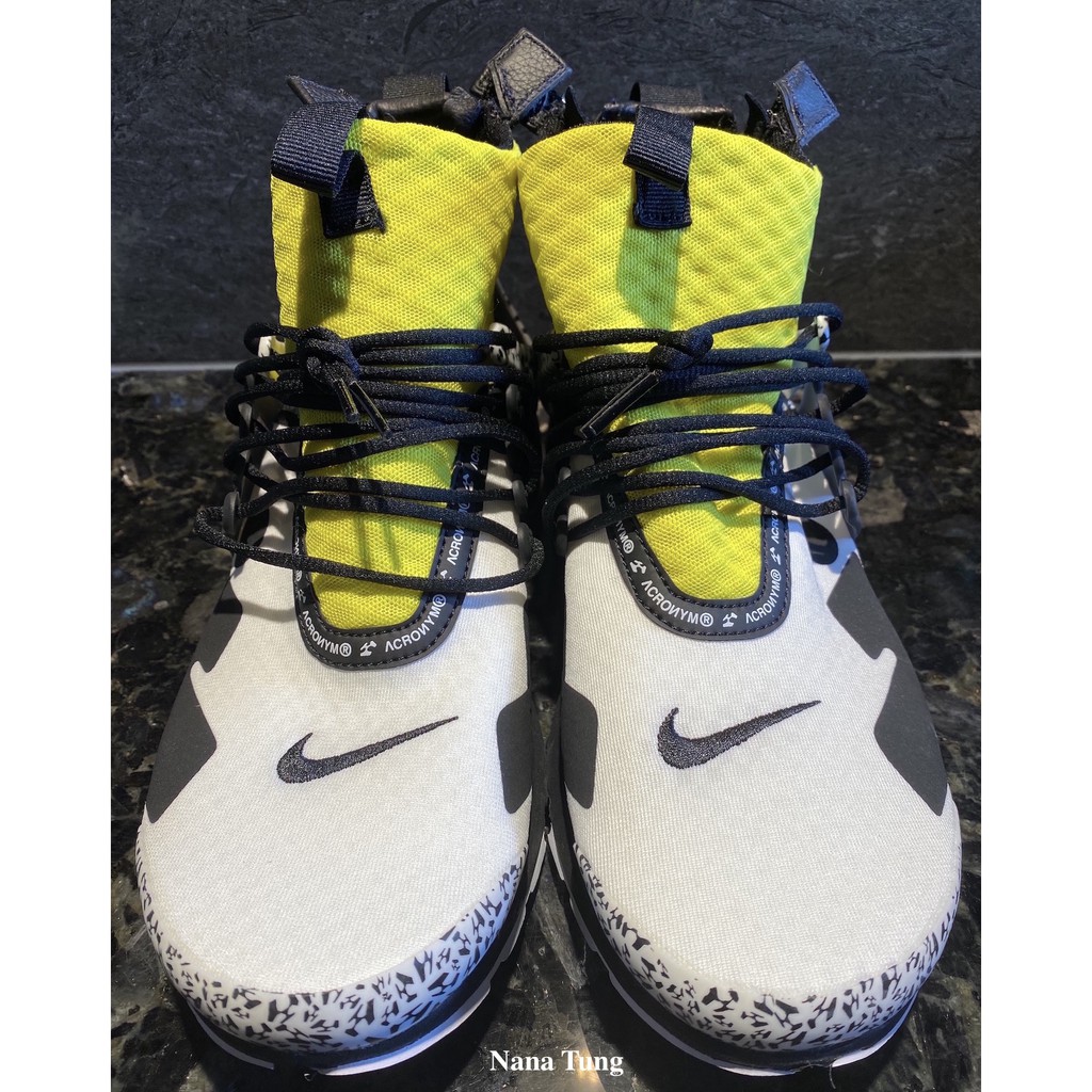 『Nike』Air Presto Mid Acronym Dynamic Yellow 無鞋盒 全新