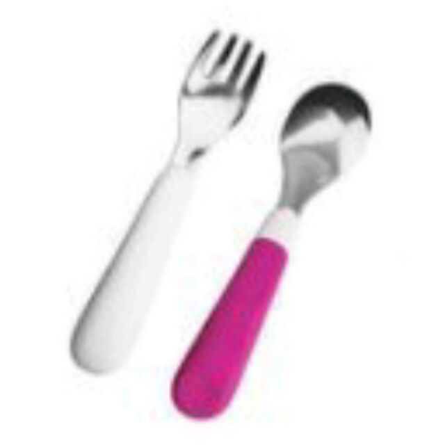 美國 OXO tot OXO Fork &amp; Spoon Set 兒童防滑不鏽鋼叉匙組