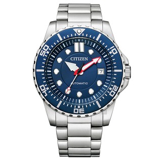 【CITIZEN星辰】NJ0121-89L 運動風 日期 鋼錶帶 機械男錶 藍/銀 43mm 台南 時代鐘錶