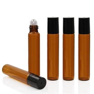 5/10ml 琥珀色滾珠玻璃瓶精油金屬滾珠空