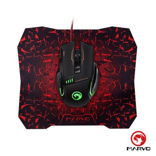 樂維 MARVO G909 RGB電競滑鼠+滑鼠墊超值組合 黑