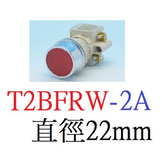 全新 天得 Tend T2BFRW-2A 平頭按鈕 按鈕開關 圓形按鈕 直徑22mm