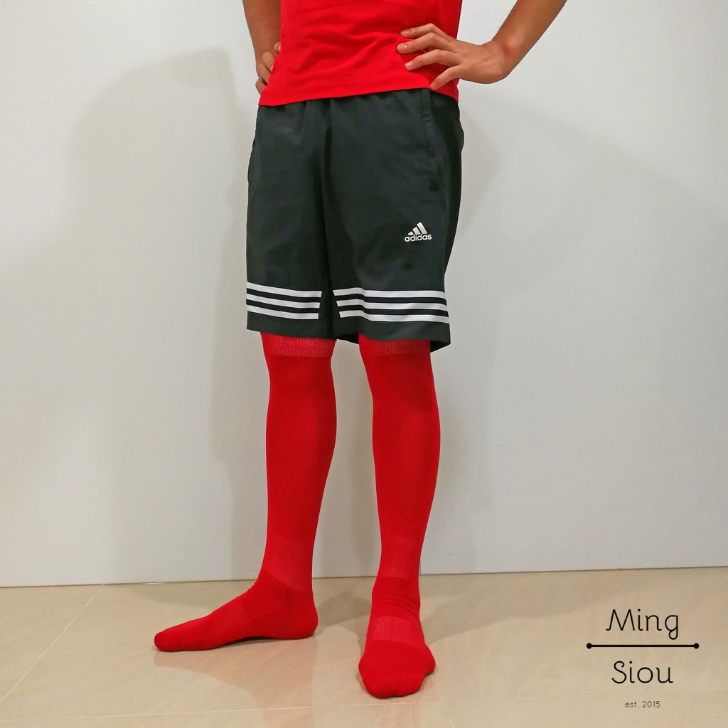 紅色純色 足球襪 專業 運動襪 籃球襪 棒球襪 中長筒襪 長襪 男襪 舞蹈 啦啦隊 比賽 表演 訓練