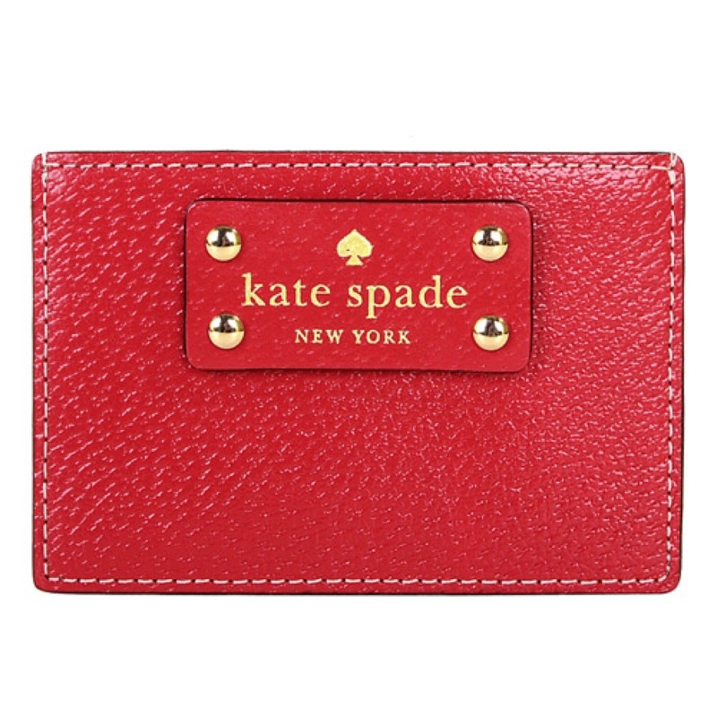 Kate Spade真皮防水雙層 名片夾/證件車票信用卡夾(全新）Kate Spade美國設計師品牌 十字防刮紋