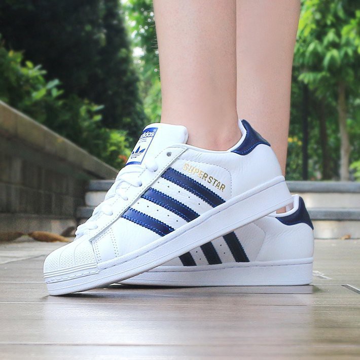 Adidas Superstar 全白白藍海軍藍貝殼頭金標B41996 百搭男女情侶鞋現貨| 蝦皮購物