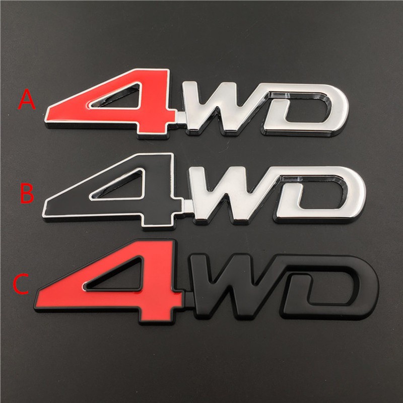 1 x金屬4WD字母徽標汽車自動後行李箱標誌貼紙