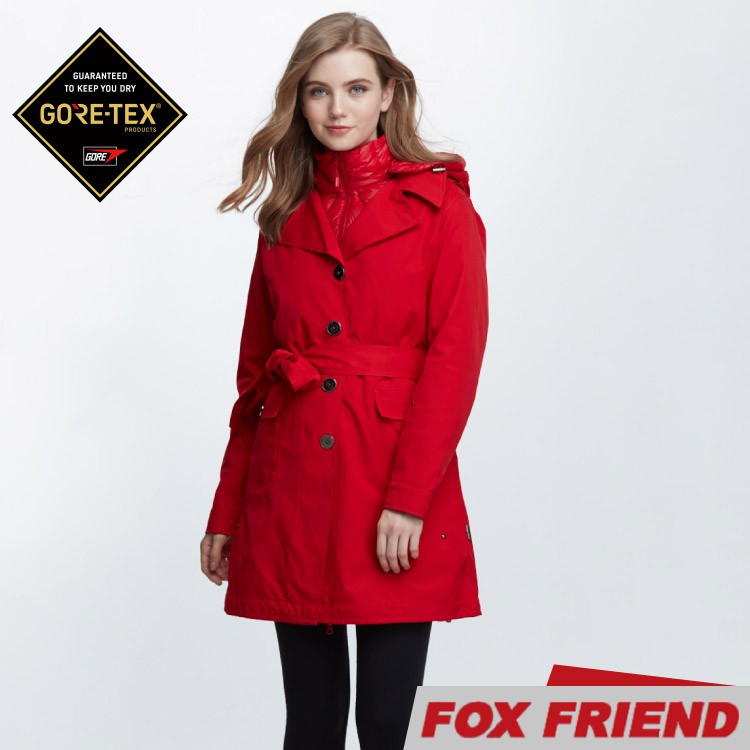 【FOX FRIEND 女 GORE-TEX 兩件式羽絨風衣/《紅》】1961/防水外套/機能外套/旅遊/大衣/悠遊山水