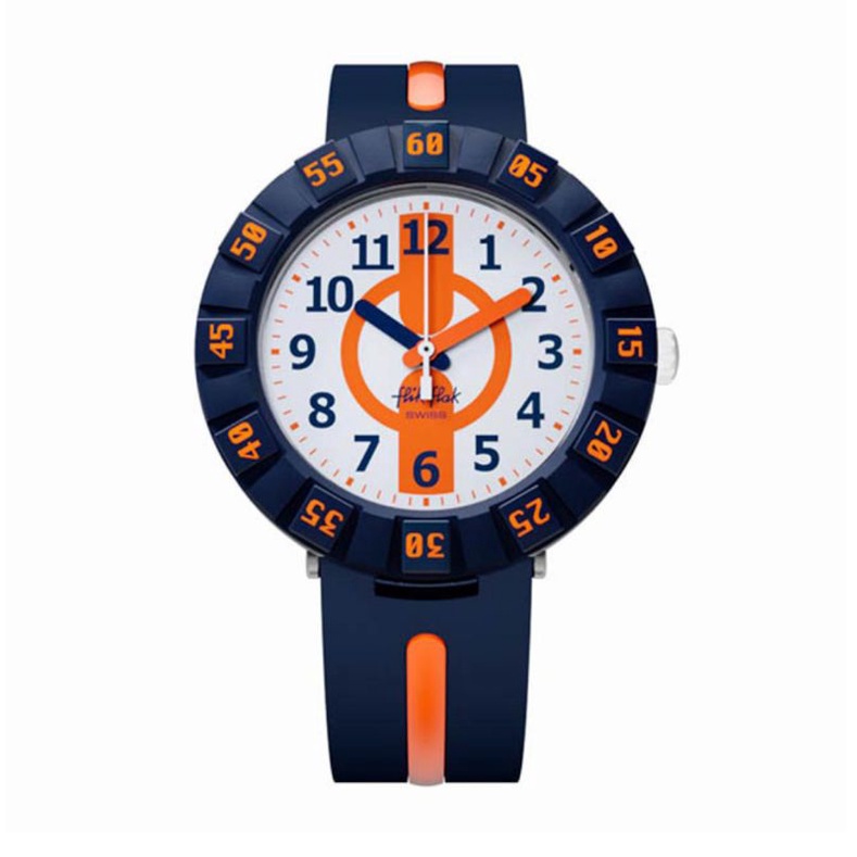Swatch 品牌FlikFlak 瑞士錶 時鐘教學錶 FCSP078  男童防水手錶