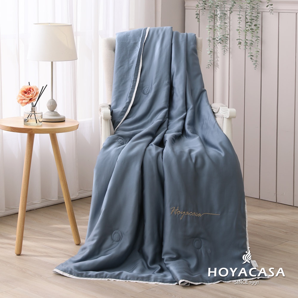 HOYACASA 薄霧藍 清淺典雅系列60支天絲涼被(150x190cm)