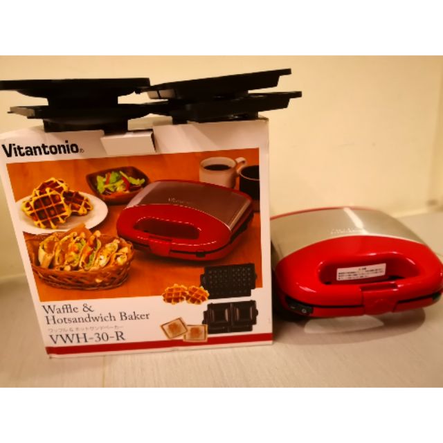 日本vitantonio Vwh 30 R 紅色多功能鬆餅機熱壓吐司機 蝦皮購物