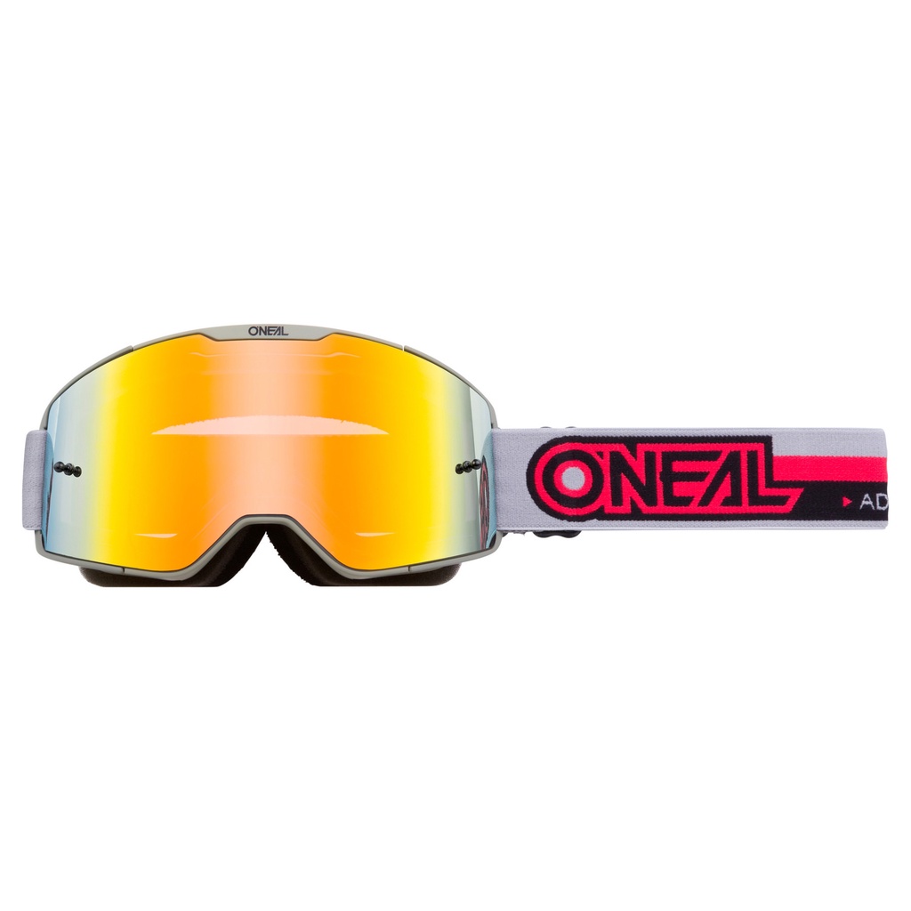 【德國Louis】O'Neal B-20 摩托車護目鏡 灰紅鏡帶紅色鏡面 越野車滑胎車騎士防風鏡頭帶眼鏡50573701