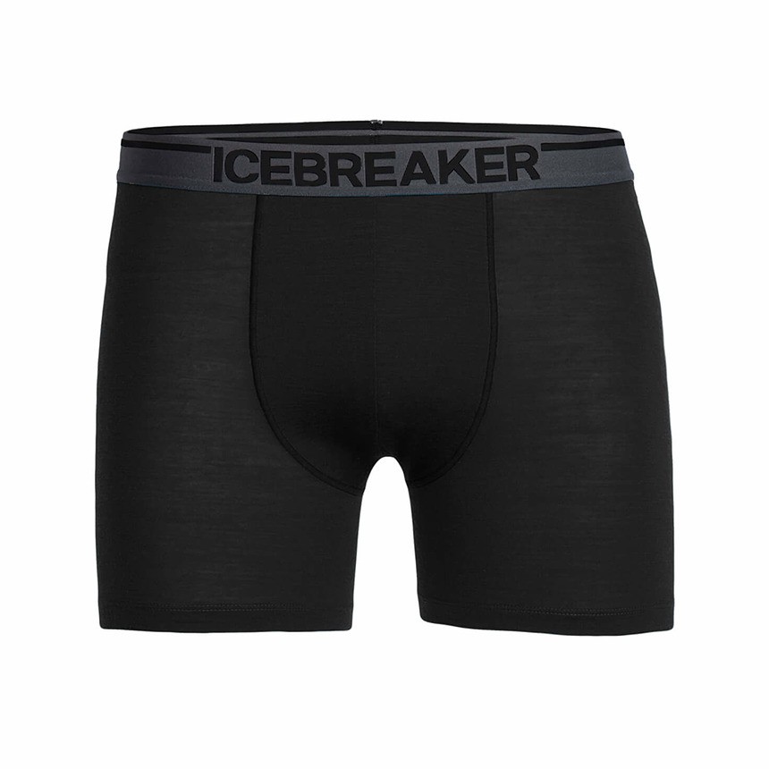 【Icebreaker】男 Anatomica四角內褲BF150 黑/深海藍 NO.103029