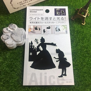 日本進口商品【夜光造型開關貼】Alice系列 愛麗絲 皇后 企鵝 壁貼 造型貼 裝飾貼 貼紙