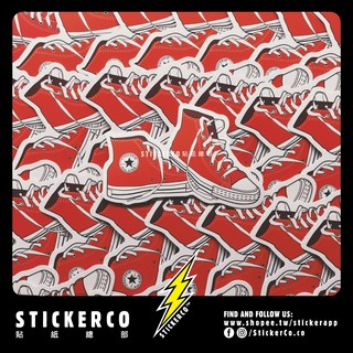 防水貼紙 Converse經典紅鞋#A STICKER貼紙總部PVC防水貼紙行李箱貼紙安全帽貼紙