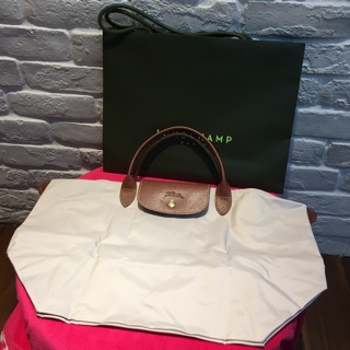 （全新正品）Longchamp 淺卡其色 （短柄/中）