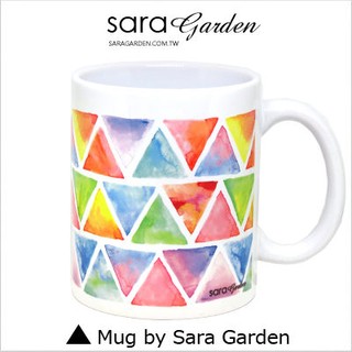 客製化 手作 馬克杯 陶瓷杯 漸層 三角 圖騰 Sara Garden