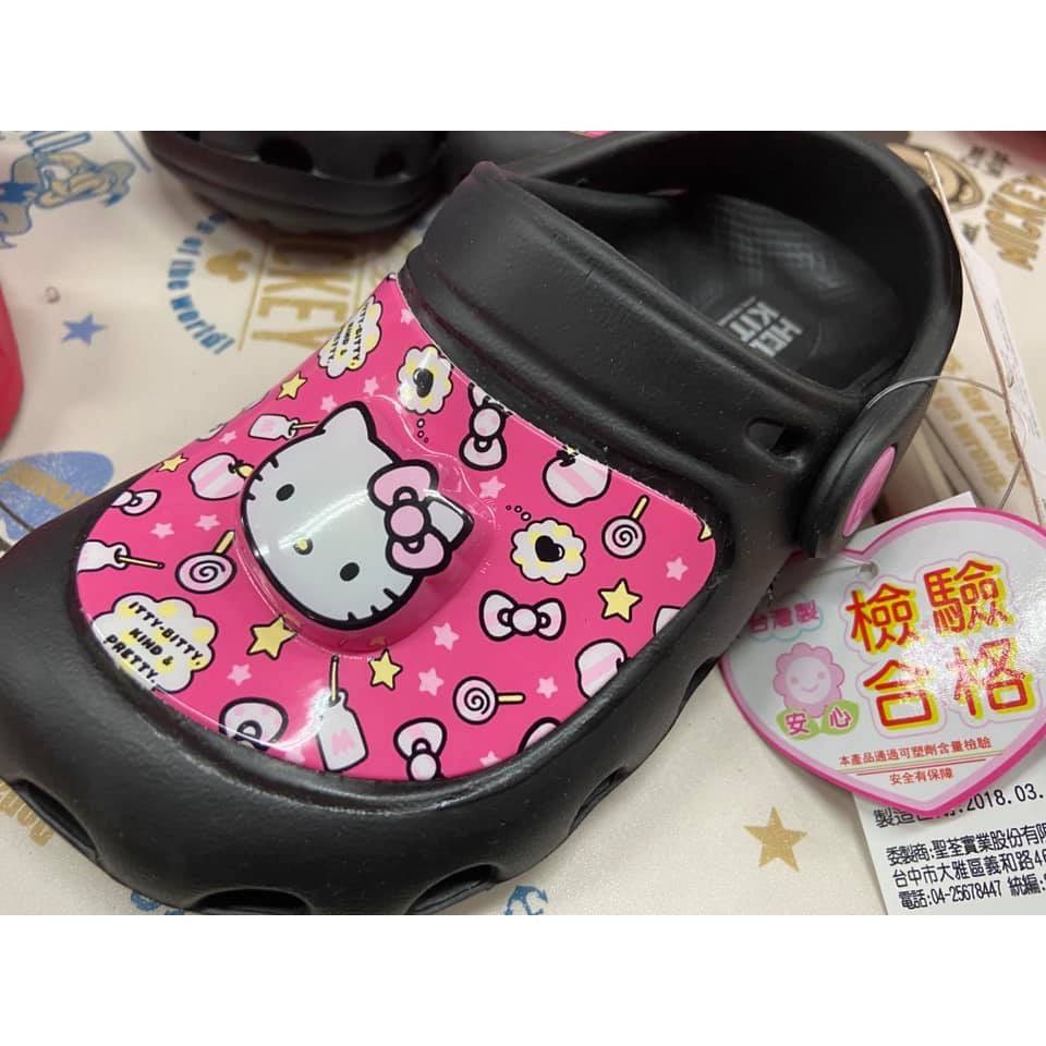 正版授權 Hello Kitty女童輕量防水兩穿發光布希鞋 洞洞鞋 雨鞋 拖鞋 台灣製造