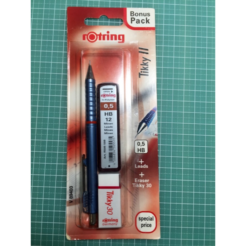 絕版德國Rotring Tikky || 自動鉛筆 筆芯 橡皮擦套裝組