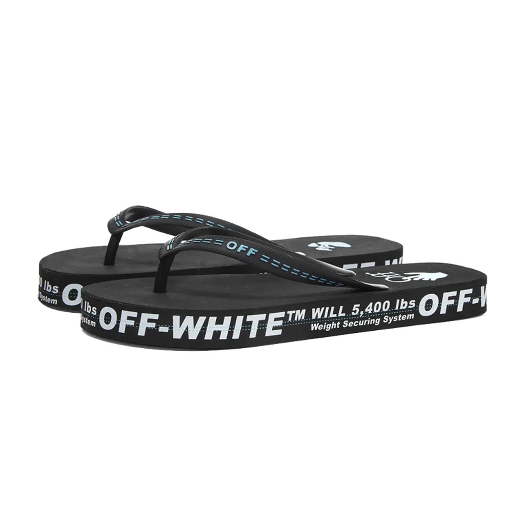 [FLOMMARKET] Off-White RUBBER FLIP FLOP BLACK/WHITE 夾腳拖鞋 黑色
