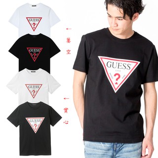 GUESS LOGO TEE 黑 白 經典 基本款 簍空 倒三角 大LOGO 短T 韓國限定 零碼出清 DOT