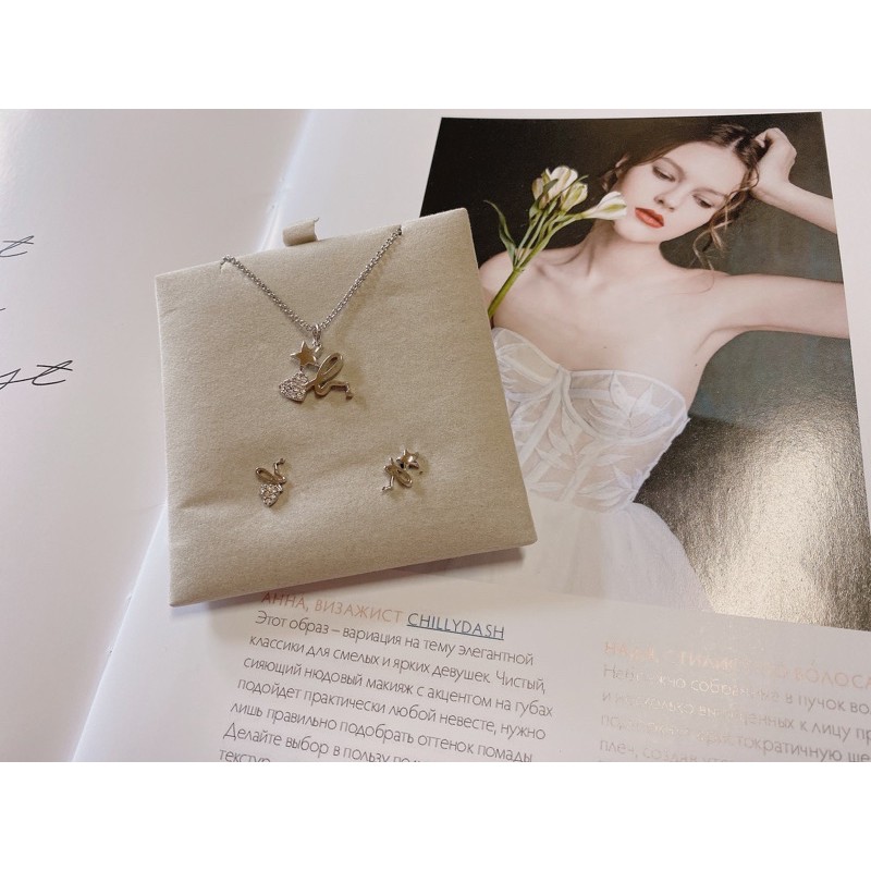 （售完）Agnes b 純銀925 項鍊+耳環 全新 收藏首飾品牌