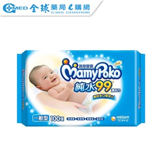 【滿意寶寶】 超柔感純水濕巾 一般型溼巾100張x12包(箱購) 濕紙巾｜全球藥局