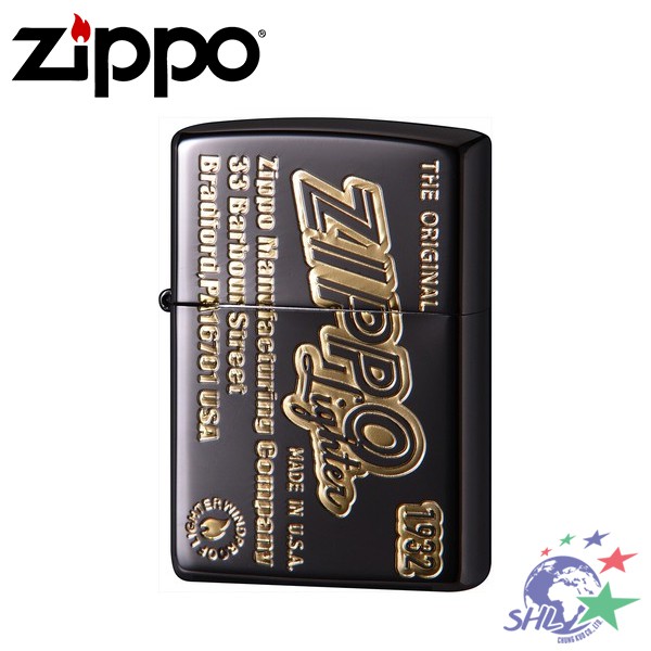 Zippo 日系經典打火機 冰晶黑金字 ZP665 / 2BKG-ZLOGOSIDE【詮國】