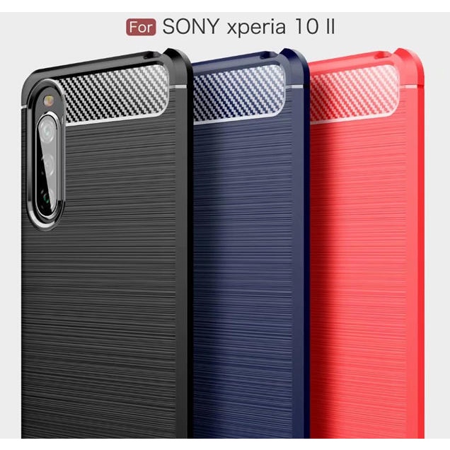 拉絲碳纖維軟殼 Sony Xperia 1 10 III 全包邊#防摔防撞防滑手機殼 鏡頭保護殼套