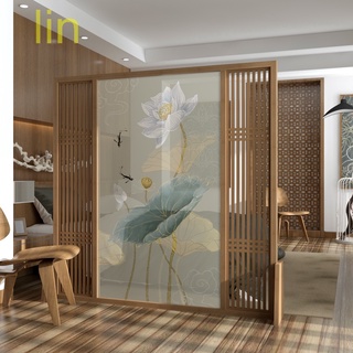 lin新中式屏風隔斷客廳臥室遮擋家用進門玄關簡約現代實木移動茶室座
