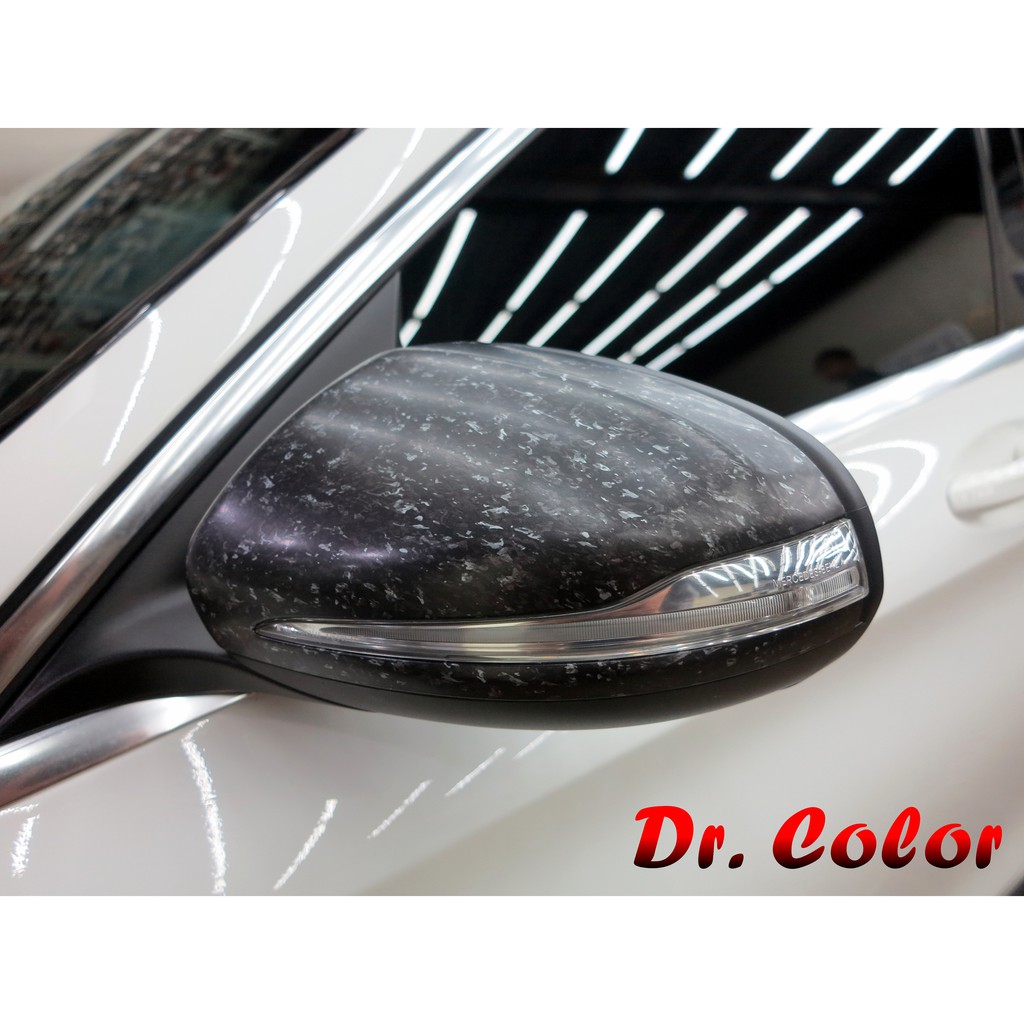 Dr. Color 玩色專業汽車包膜 M-Benz C300 消光鍛造碳纖維_後視鏡/定風翼/後擾流