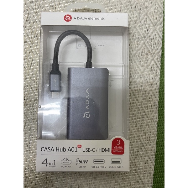 亞果元素 ADAM CASA Hub A01m USB 3.1 Type-C 四合一多功能集線器
