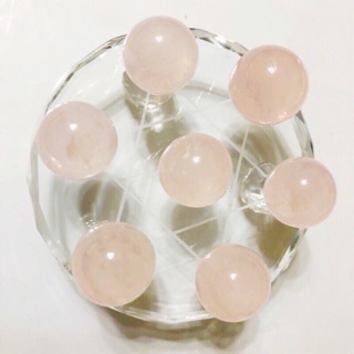 🛍開光天然粉水晶 七星陣 靈氣 能量 感情 婚姻 水晶球+盤