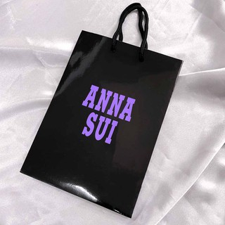 Anna Sui 安娜蘇 LOGO 黑色紙袋 /手提袋【百貨貴婦】