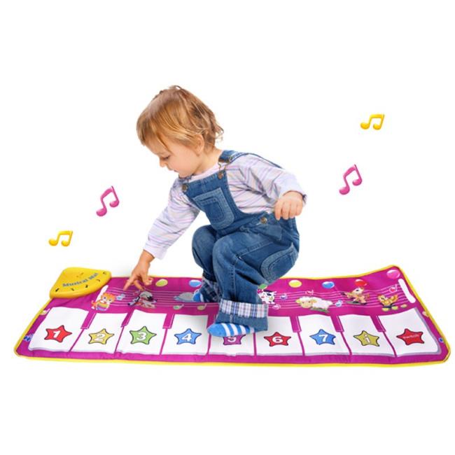 防水防皺兒童多功能音樂毯 遊戲地毯 閃光鋼琴毯 紫色琴墊腳踏跳舞毯玩具 地墊