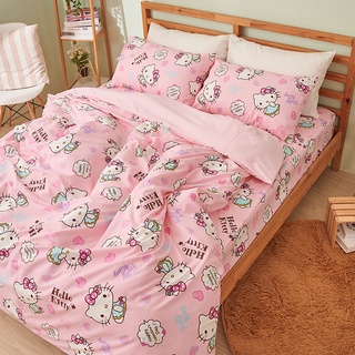 戀家小舖 臺灣製鋪棉被套 兩用被 鋪棉兩用被套 Hello Kitty 戀愛達人 雙人鋪棉兩用被套 三麗鷗 正版授權