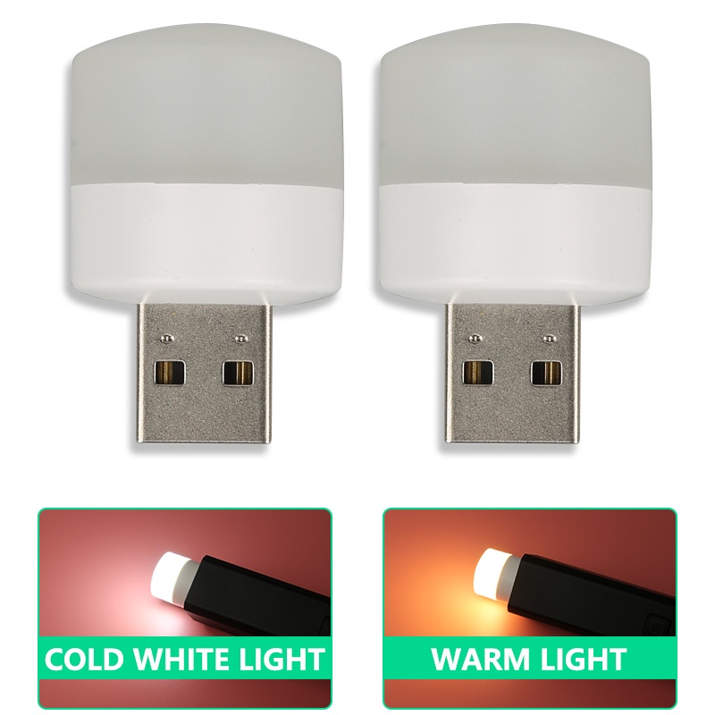 Fonken USB插燈移動電源充電USB小書燈LED閱讀燈小圓燈小夜燈