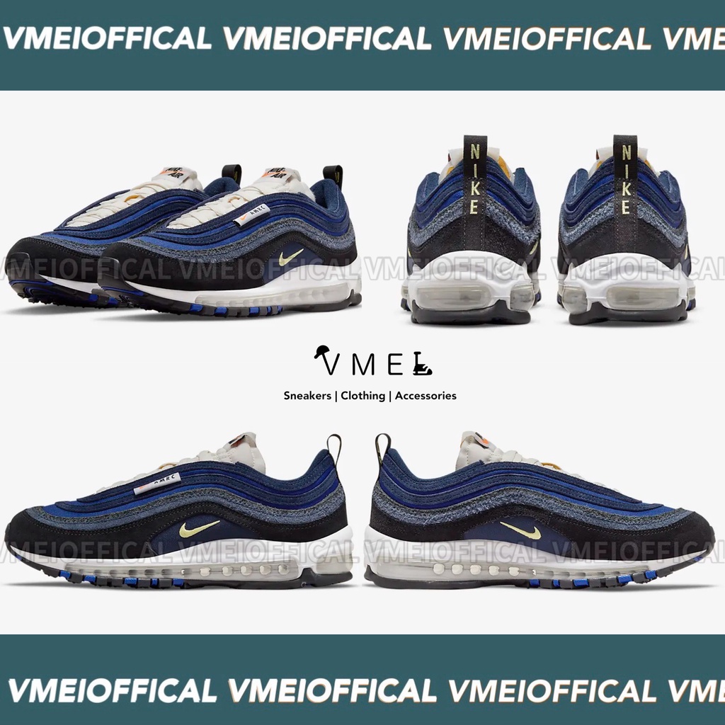 【VMEI_OFFICAL】Nike Air Max 97 SE牛仔藍 丹寧藍 氣墊休閒鞋 仿舊DH1085-001男段