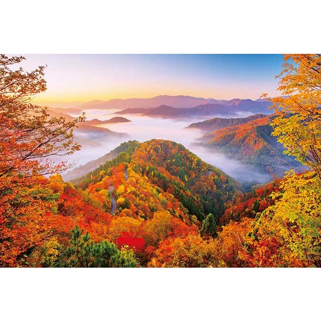 【日本進口】1000片拼圖 日本風景 秋天的天空之路 1000-826