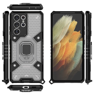 三星Note10 plus車載指環太空艙鎧甲M51手機殼Note20 Ultra透色支架防摔套M30S/M21
