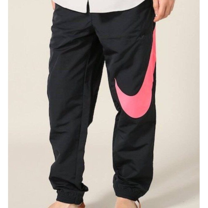 二手 NIKE PANTS HD ANORAK QS 衝鋒褲 大勾勾 大勾 長褲 風褲 黑粉 L AT5680-016