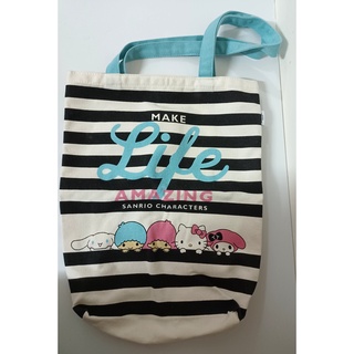 寶雅X三麗鷗 Hello Kitty kikilala 甜蜜精彩帆布袋/購物袋