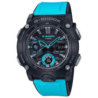 【CASIO】G-SHOCK URBAN OUTDOOR碳纖維可替換錶帶運動錶-天藍(GA-2000-1A2)