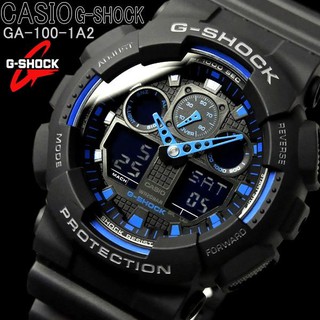 <秀>CASIO專賣店公司貨附保證卡及發票 G-SHOCK3D錶盤GA-100-1A2 黑藍色 粗獷風格