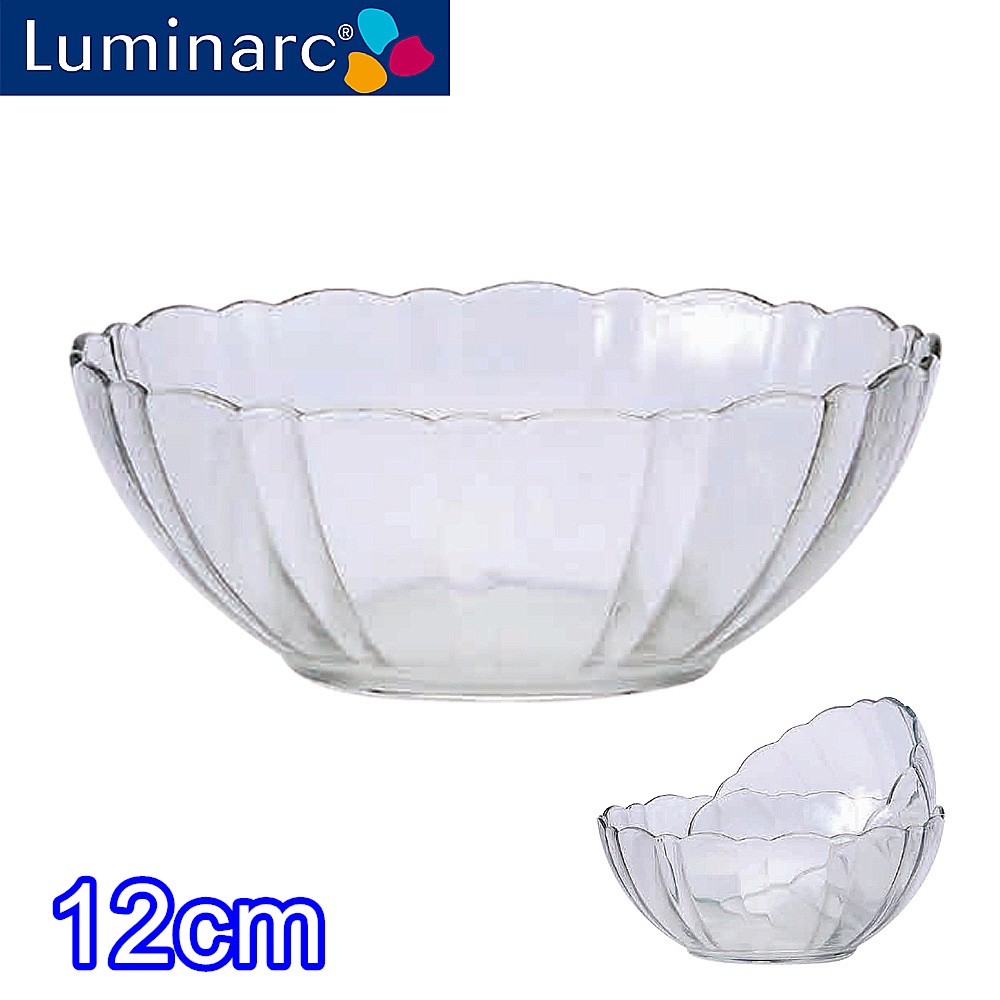 樂美雅Luminarc強化玻璃蓮花造型沙拉碗小甜點碗12cm