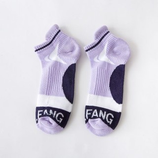 除臭襪-亮彩色塊船型機能襪-紫色